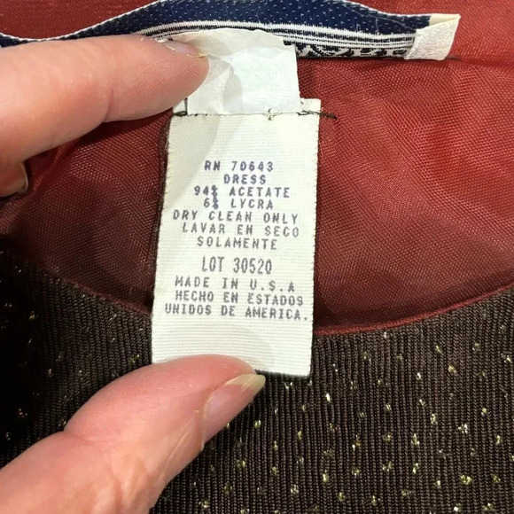 Jessica Howard Size 12 Brown Sparkling Short Sleeve Dress. Fully lined. Mini - Picture 5 of 7